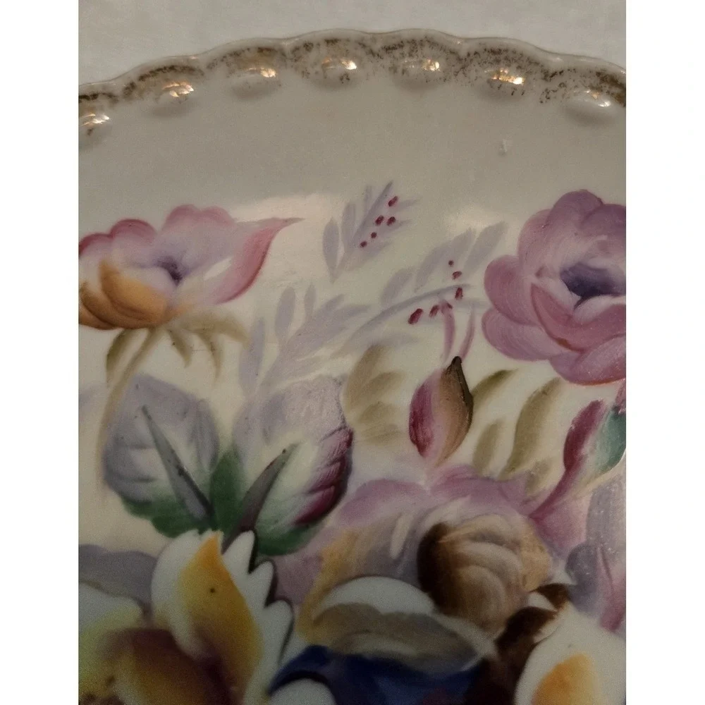 Antique Plate-Kaufman Signature Victorian Austrian Porcelain Floral Hand Painted